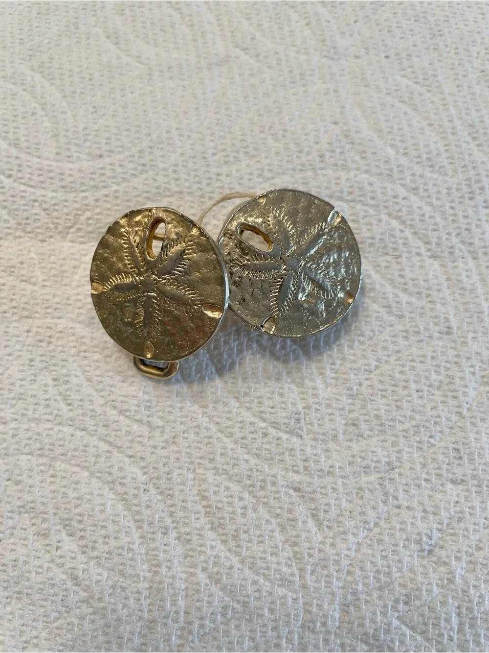Vintage Nautical Sand Dollar Belt Buckle Set Gold-Tone Beach Versatile